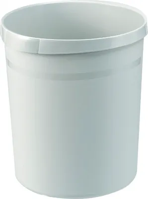 Produktbild von Klassischer runder Papierkorb aus Kunststoff | 18 Liter, HxØ 35x31,2cm | Grau