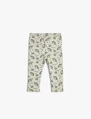 Productafbeelding van Koton Babygirl Leggings met eenhoornprint, elastische tailleband