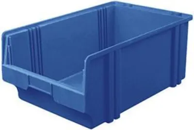 Produktbild von LA KA PE Sichtlagerkasten Größe 1B blau Länge 500 / 450 x Breite 300 x Höhe 200mm aus Polystyrol stapelbar - LK1B