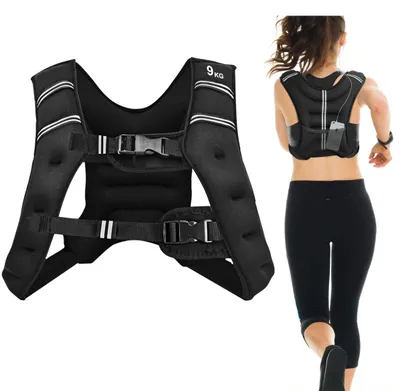 Produktbild von COSTWAY Gewichtsweste, Trainingsweste mit Reflexstreifen und Verstell-Riemen, Fitnessweste für Krafttraining, Laufen, Fitness, Muskelaufbau