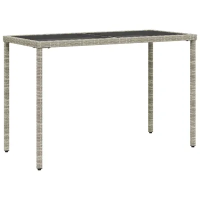 Produktbild von Gartentisch mit Glasplatte Hellgrau 115x54x74 cm Poly Rattan