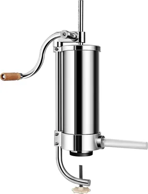 Obrázek produktu pro Plnička klobás 3,6 l, ruční plnička klobás, lis na klobásy z nerezové oceli, lis na klobásy se stolní svorkou a 4 plnicími trubkami pro domácí výrobu (3,6 l)