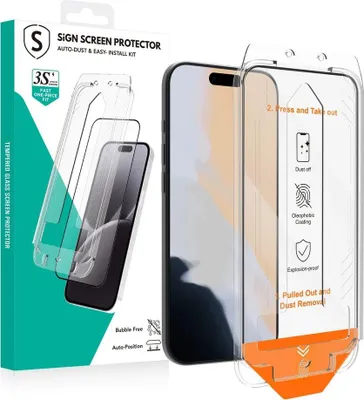 Image de Protection d'écran SiGN pour iPhone 17 Pro - Application facile grâce à son applicateur sans poussière