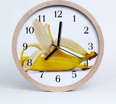 Produktbild von Holzuhr 30fi cm wanduhr - Bananen Obst