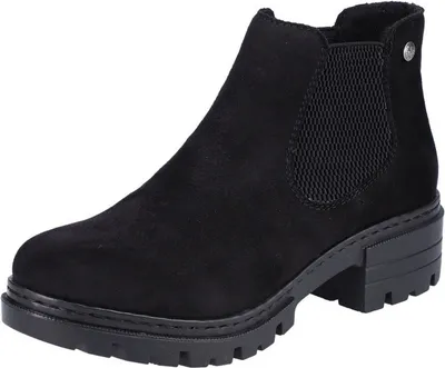Obrázok produktu pre Rieker dámske členkové topánky Chelsea boot s pružným blokovým podpätkom 76884, veľkosť:38 EU, farba:Black