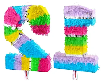 Produktbild von Bunte Pinata Zahl 12 für den 12. Geburtstag