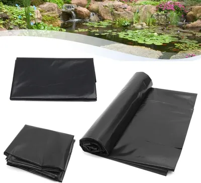 Image de Bâche pour bassin de jardin, bassin de baignade, aménagement de bassin – Bâche en HDPE découpée sur mesure, noire, 1,5 x 3 m