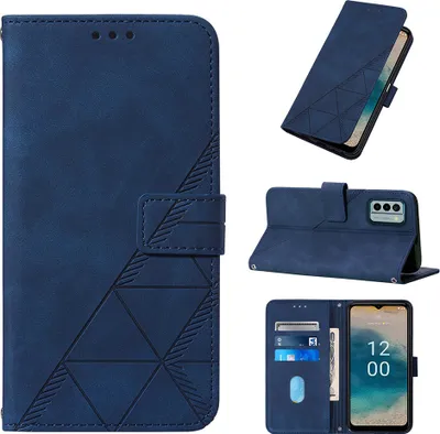 Produktbild von Hülle für Nokia G22 Prägung Flip Leder Kartenfächer Schutzhülle mit Ständer Blau
