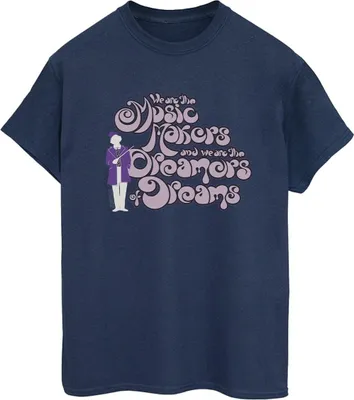 Produktbild von Willy Wonka - "Dreamers Text" T-Shirt für Damen BI47198 (3XL) (Marineblau)