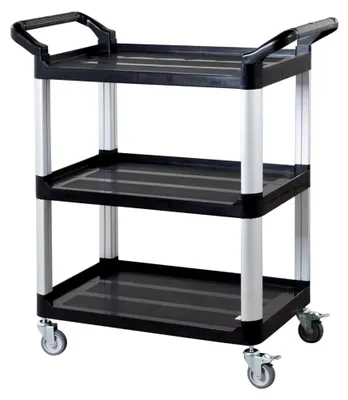 Produktbild von Servierwagen aus Polypropylen, klein, mit Rollen, 3 Ebenen, 81 x 43,5 x 91 cm