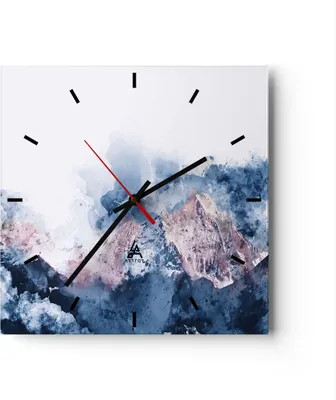 Produktbild von Wanduhr - Quadrat - Glasuhr - Abstraktion modern - 30x30cm - Schleichendes Uhrwerk - Lautlos - zum Aufhängen bereit - Dekoration Modern - Wanddekoration aus Glas - C3AC30x30-3886