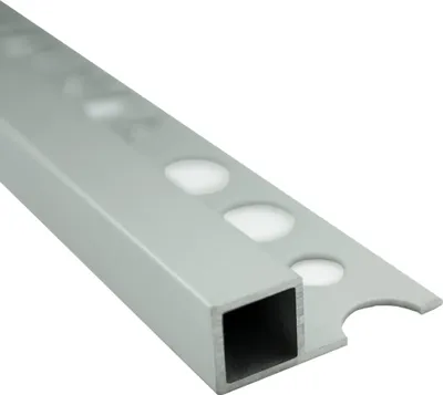 Produktbild von Alu Vierkant Quadrat Profil Fliesenschiene Schiene silber L270cm H10mm matt