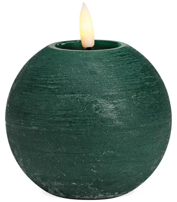 Produktbild von LED Kugel-Kerze Echtwachs-Kerze flackernd, Ø 10x9 cm, Grün