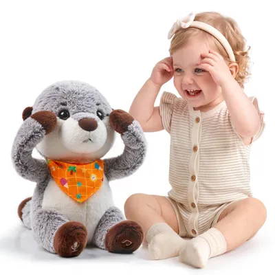 Produktbild von Plüschtier Otter Kuscheltier Plüsch-Otter - Tanzt und singt - Aufnehmbar und sprechend - 25 cm