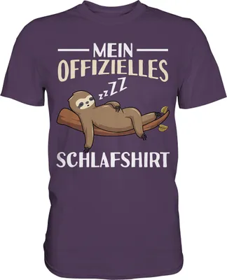 Produktbild von Offizielles Schlafshirt Nachthemd Schlafanzug Pyjama Faultier T-Shirt – Urban Purple / S