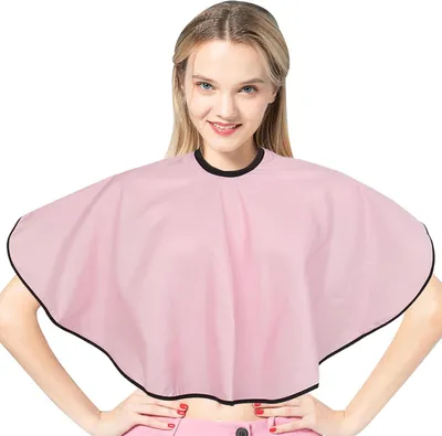 Productafbeelding van Haarkleuring Cape - Kappersschort - Thuis Kapper - Waterdicht Materiaal - 80 x 73 cm - Zwart