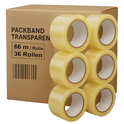 Produktbild von ARLI 36x Klebeband 48 mm x 66 m leise abrollend transparent Paketband Packband
