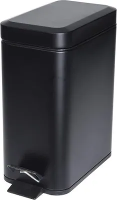 Produktbild von Treteimer - schwarz - 5 l - Metall - 25 x 14 x 29 cm