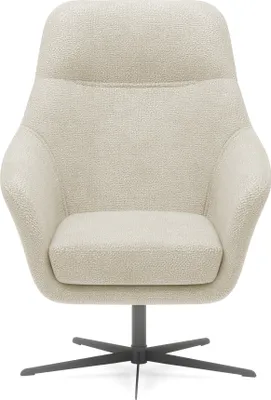 Produktbild von Relax Collection otočné kreslo CUBO - pohodlné kreslo s funkciou otáčania Moderný dizajn s funkciou otáčania Ideálne do kancelárie, obývačky a relaxačných priestorov 76x97x76 cm, farba: krémová