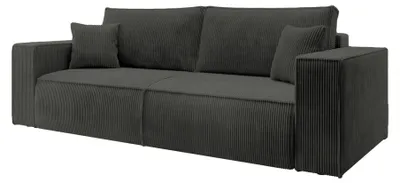 Produktbild von Selsey FARESE - Sofa mit Schlaffunktion, Stauraum und Cordbezug, dunkelgrau