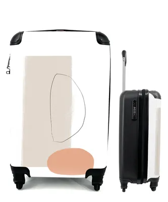 Produktbild von MuchoWow® Koffer Handgepäck Trolley Rollkoffer Kleine Reisekoffer mit 4 Rollen - Minimalismus - Pastell - Abstrakt - Cabin Size < 55x40x23 cm & 55x40x20 cm - Fotokoffer - Kabinenkoffer - Boardgepäck - Reise-Box - Reisekoffer - Reisegepäck - Koffer mit Bild - Trolley für Kinder
