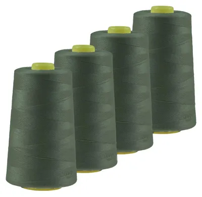 Produktbild von 4 x 4572m Qualitäts Overlock-Garn Overlock-Nähgarn Farbe 821 - 860, Farbe:A853 zementgrau