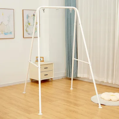 Image de Support pliable pour hamac, idéal pour une utilisation intérieure et extérieure, facile à assembler et à ranger, de couleur blanche