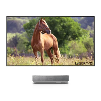 Produktbild von Hisense 120L5HA Ultrakurzdistanz Projektor mit Leinwand, 2700 ANSI Lumen, DLP, UHD 4K (3840x2160), 3000:1, 16:9, 2540 - 3048 mm (100 - 120")