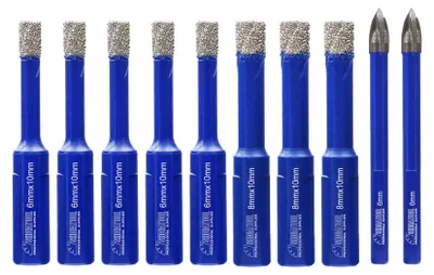 Diamantbohrer-Set 10-tlg., 6/8 mm, Dreieckschaft