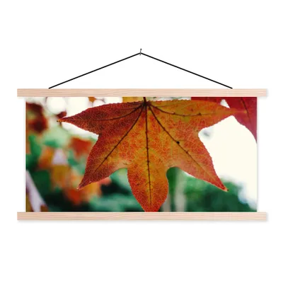 Produktbild von MuchoWow® Textilposter Herbst - Landleben - Blätter - Jahreszeiten - Landleben 120x60 cm mit holzfarbenen Rahmen - Klemmleiste