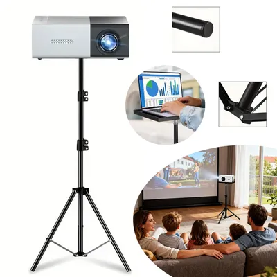 Produktbild von Beamer Ständer, Multifunktionaler Beamer Stativ mit Klappbar, Projektor Halterung mit Klein Tablett