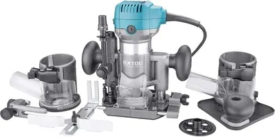 Obrázok produktu pre Priemyselná frézka, hrubovrstová frézka, multifunkčná frézka, 710 W, 6/8 mm, regulácia otáčok, paralelný doraz, adaptér na odsávanie, variabilná základňa