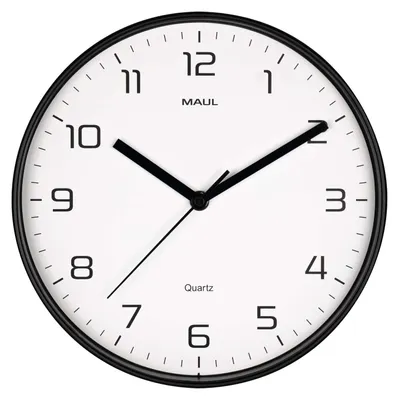 Produktbild von MAUL Wanduhr MAULdrip Ø 25.5 x 4.5 cm Kunststoff exkl. Batterie schwarz