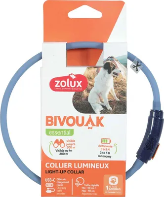 Immagine prodotto di Collare ZOLUX LED per cani in silicone BIVOUAK blu