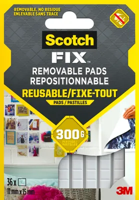 Produktbild von Scotch-FIX™ Ablösbare Klebepads Klebesticker 11x15mm 36 Stück Packung