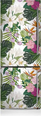 Produktbild von Kühlschrankfolie Aufkleber Kühlschrankmagnete Dekoration Kühlschrankfolie 60x180 cm - Exotische Blumen