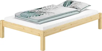 Produktbild von Bettgestell Kiefer natur Einzelbett 120x200 Massivholzbettgestell Zubehör wählbar V-60.35-12ohne Zubehör