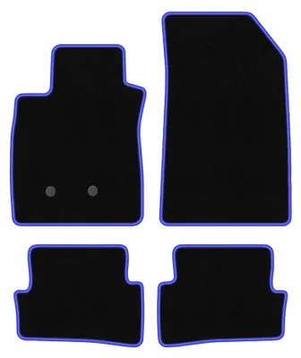Obrázok produktu pre Velúrové autokoberce pre: Renault Clio III 2005-2012 (kombi/hatchback) – sada 4 ks, čierno-modré, na mieru – Wielganizator CARLUX