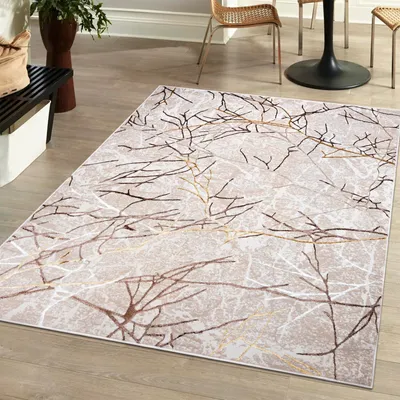 Obrázek produktu pro Koberec 80 x 150 cm Béžový krémový se zlatou / NA40A Abstraktní