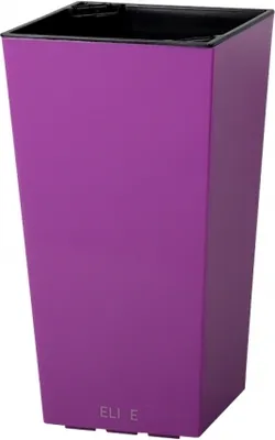 Image de Cache pot ELISE plastique violet rose brillant 15x15x26cm