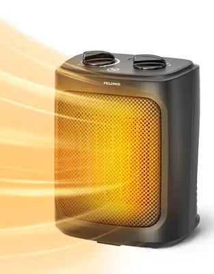 Keramik-Heizlüfter 2000 W, 2 Stufen, Tischheizung, schwarz