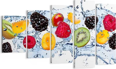Produktbild von Bild auf Leinwand - Leinwandbild - Wasser Früchte frisch Essen - 100x60cm - Wand Bild - Wanddeko - Leinwanddruck - Bilder - Kunstdruck - Wanddekoration - Leinwand bilder - Wandkunst - EG100x60-2675