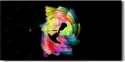 Produktbild von Leinwand Wanduhr Wandkunst Uhr Geräuschlos Kunstdruck 60x30 Abstrakte Kunst - schwarze Hände