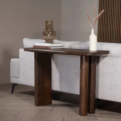 Produktbild von Konsolentisch Braun - Mangoholz - 113cm - Konsolentisch Rumi - Giga Meubel