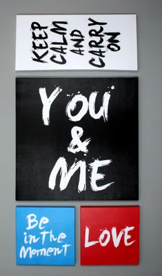 Produktbild von 4 Wandbilder im Set Text Schriftzug Sprüche love 4 teiliges Bild