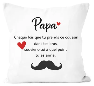 Kissenbezug Papa 45x45 cm, Geschenk mit Liebesbotschaft
