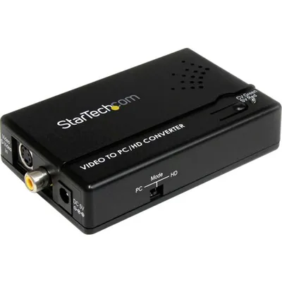 Produktbild von StarTech.com Composite und S-Video auf VGA Video Konverter mit Scaler - Funktionen: Signalumwandlung, Videoskalierung - PAL, NTSC - S-Video - Composite-Video-Anschluss