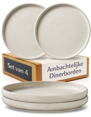 Dinerbord-Set, 4er, Weiß, Ø 26 cm, Keramik