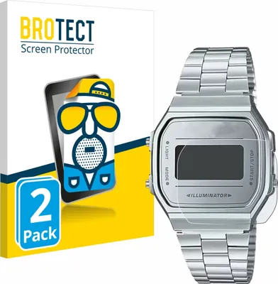 Produktbild von 2x BROTECT Schutzfolie für Casio A168WEM-7EF Displayschutz Displayschutzfolie Folie Matt Entspiegelungsfolie