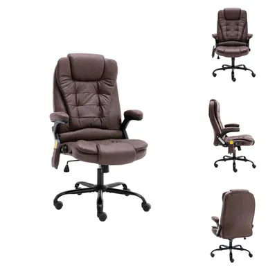 Produktbild von vidaXL Bürostuhl mit Massagefunktion Dunkelbraun Wildleder-Optik -  Bürostühle